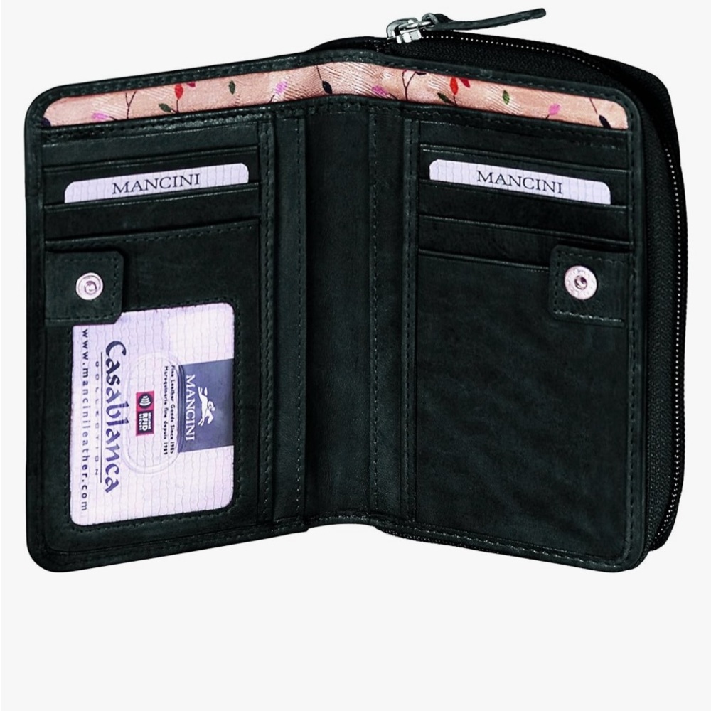 Mancini Ladies' Leather Clutch Wallet (RFID Secure)